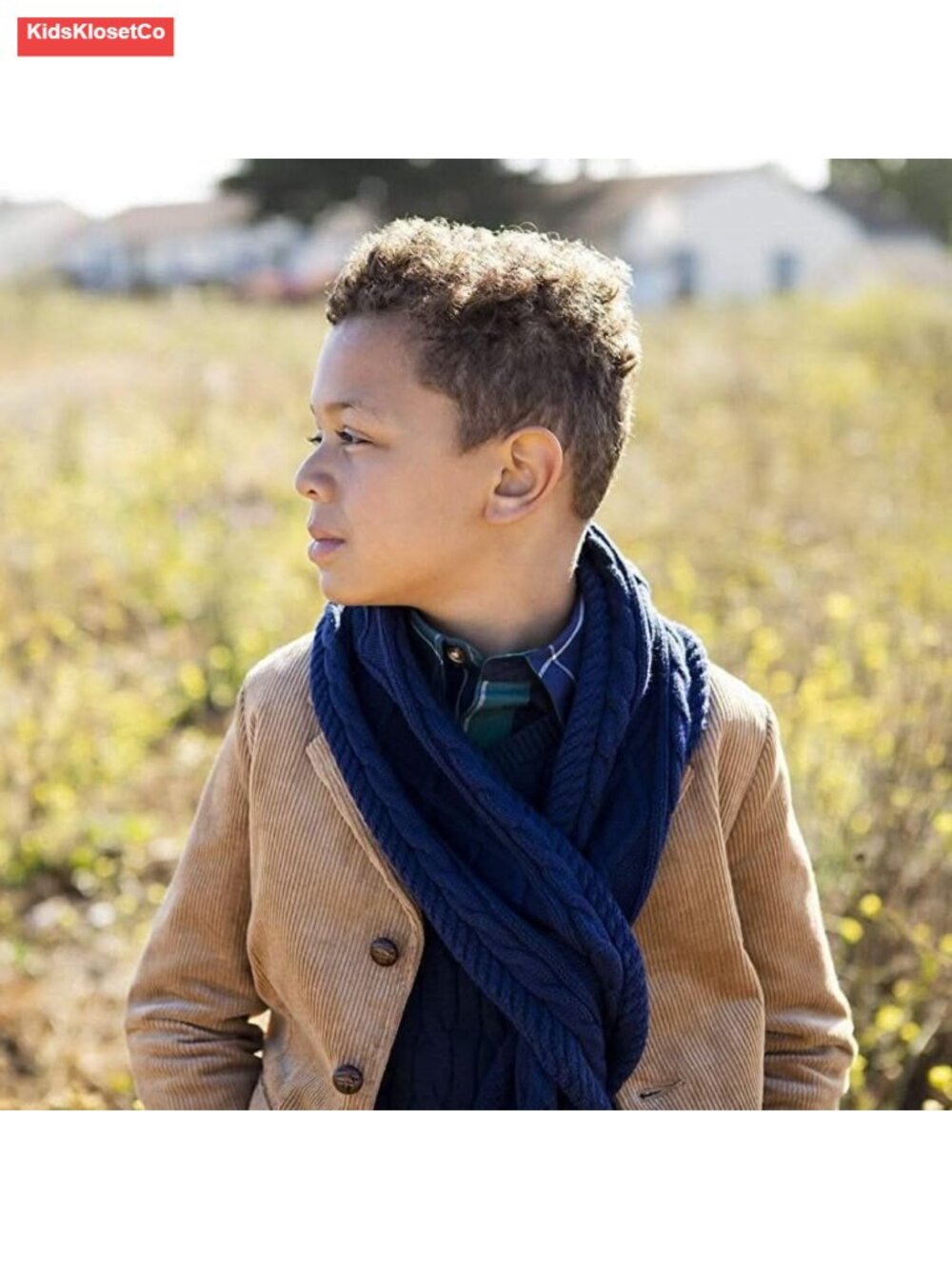 Boys Corduroy Blazer Organic Cotton Sport Coat Faux Suede Elbow Patches - Picture 2 of 6